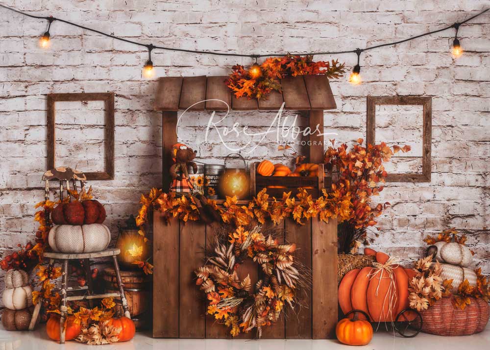 Kate Autumn Pumpkin Backdrop Fall Designed By Rose Abbas - Kate Backdrop