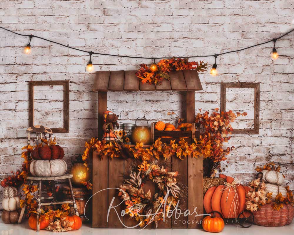 Kate Autumn Pumpkin Backdrop Fall Designed By Rose Abbas - Kate Backdrop