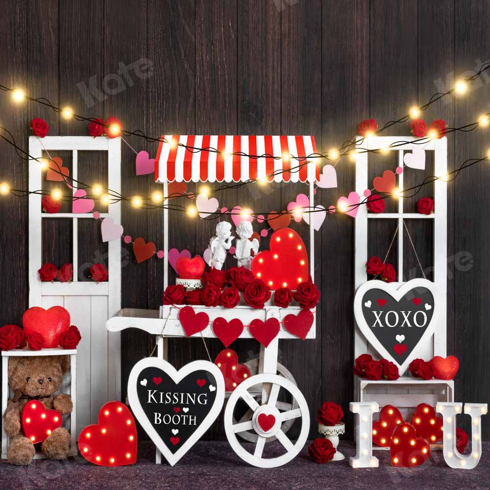 Kate Valentine's Day Backdrop Store Vending Truck Love Heart Designed by Emetselch - Kate Backdrop