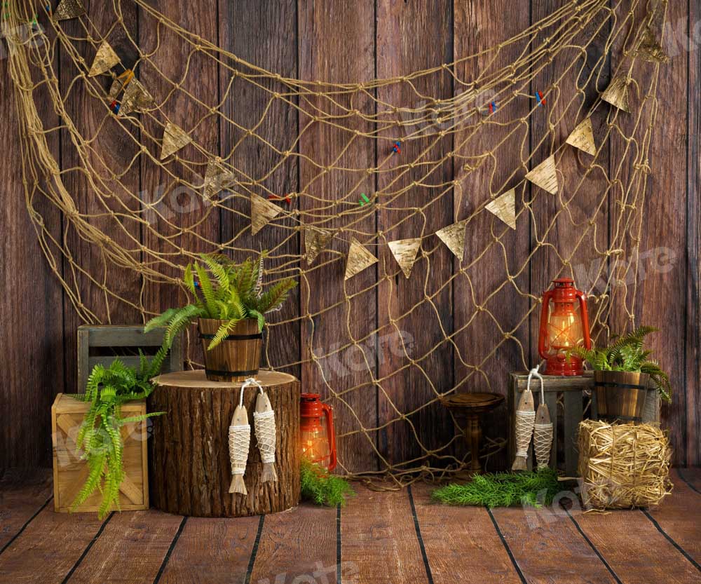 Kate Summer Backdrop Fishing Net Vintage Wall for Photography