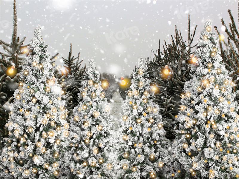Christmas Snow Forest Backdrop per Fotografia