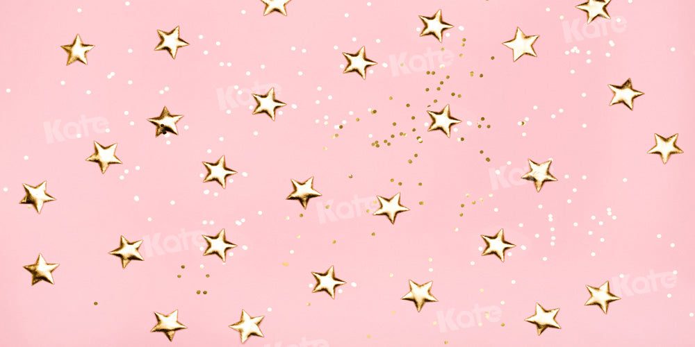 Fondo rosa niña con estrella dorada diseñado por Chain Photography