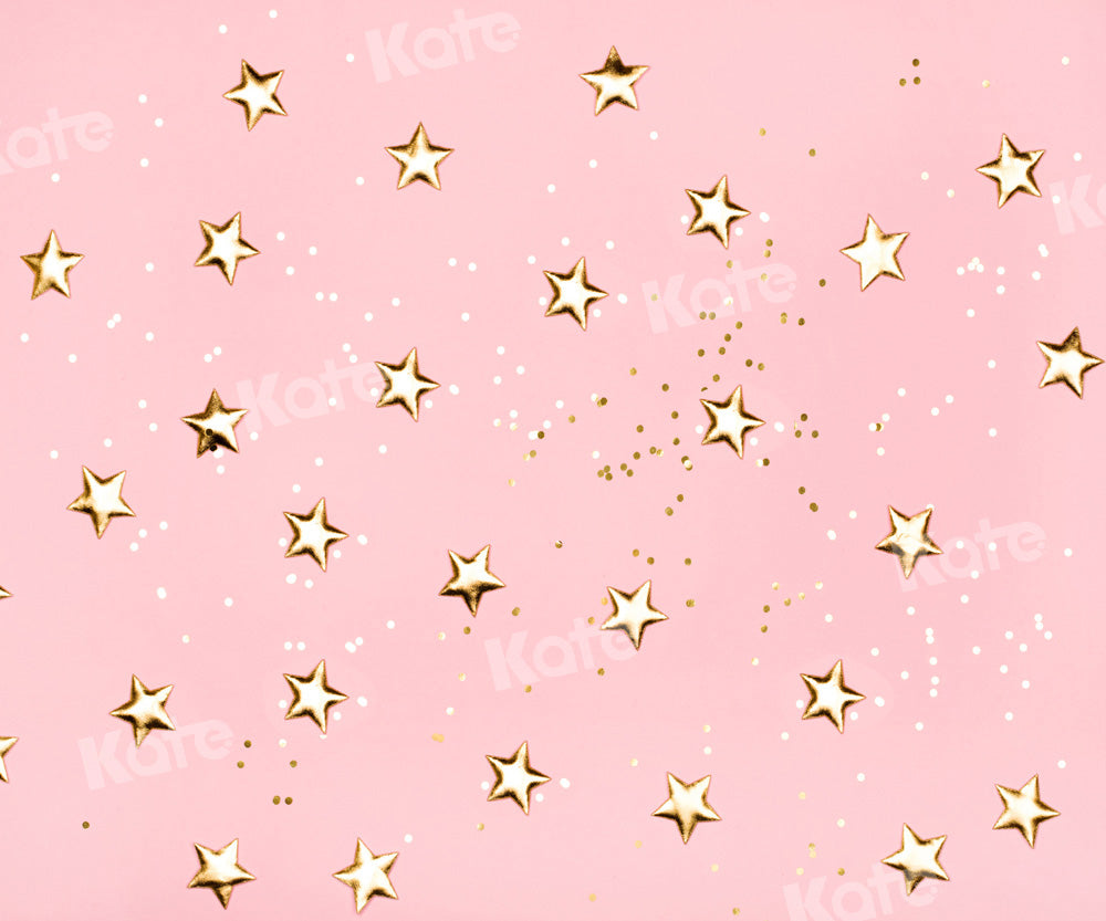 Fondo rosa niña con estrella dorada diseñado por Chain Photography