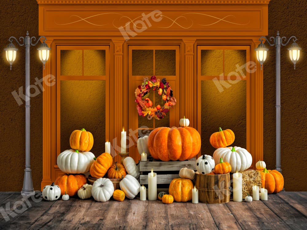 Autumn Backdrop Zucca Arancione Store Progettato da Emetselch