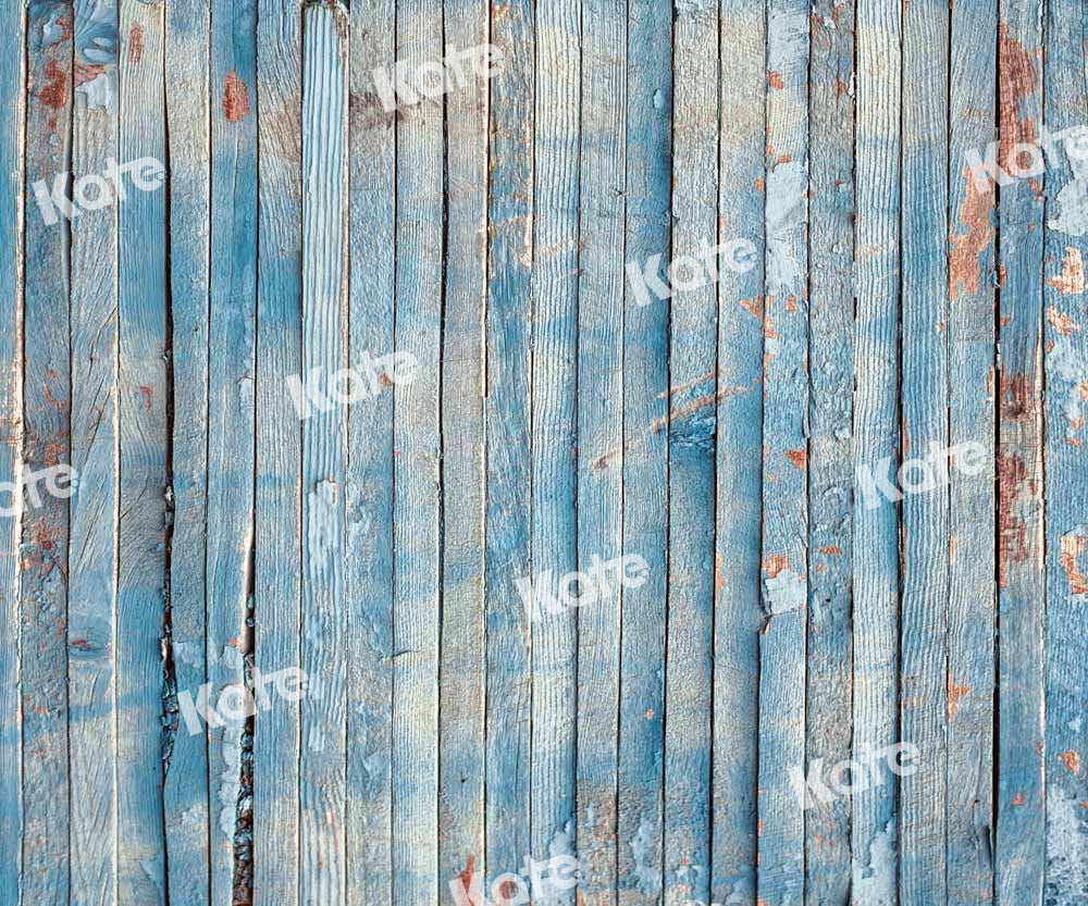 Fondo de madera azul desgastada diseñado por Kate