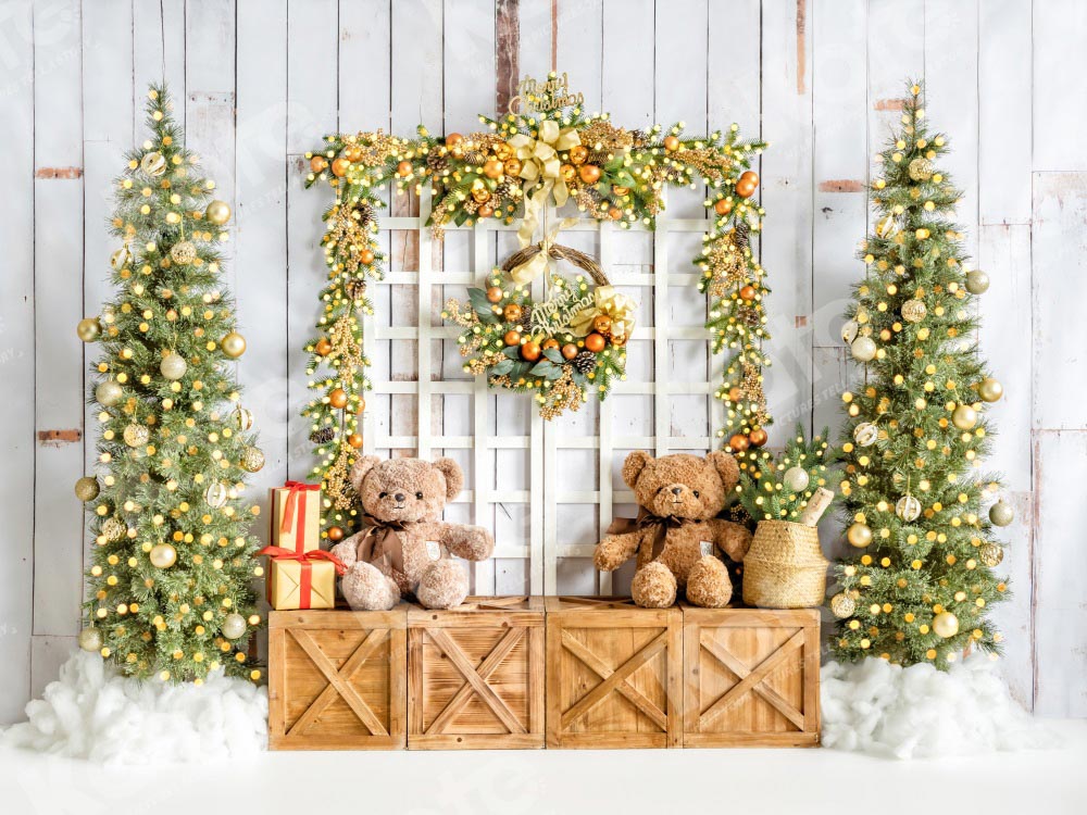 Kate Christmas Backdrop Teddy Bear Tree Designed by Emetselch