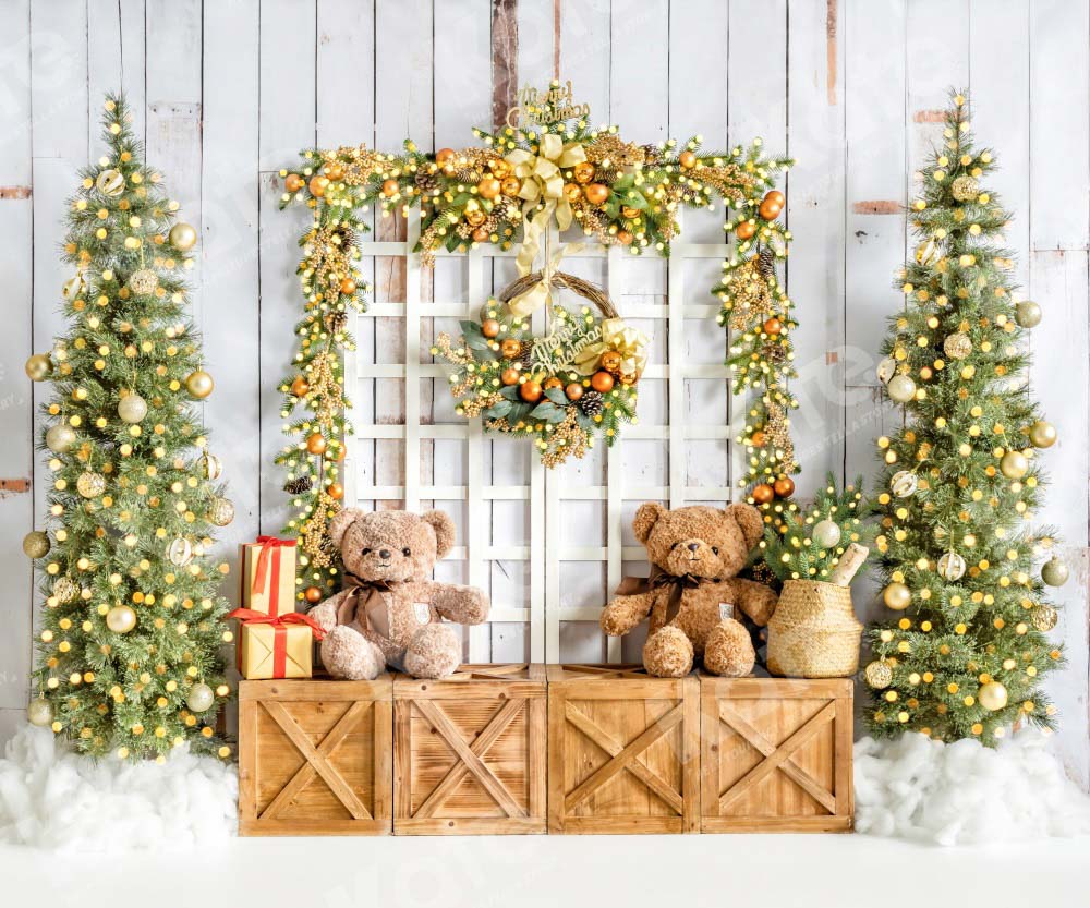 Kate Christmas Backdrop Teddy Bear Tree Designed by Emetselch