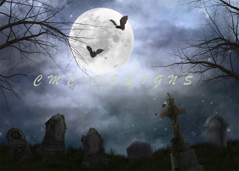 Halloween Cimitero di Notte Sfondo Progettato da Candice Compton