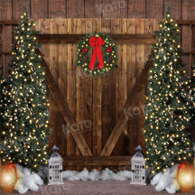 Kate Christmas Retro Barn Door Tree Backdrop for Photography