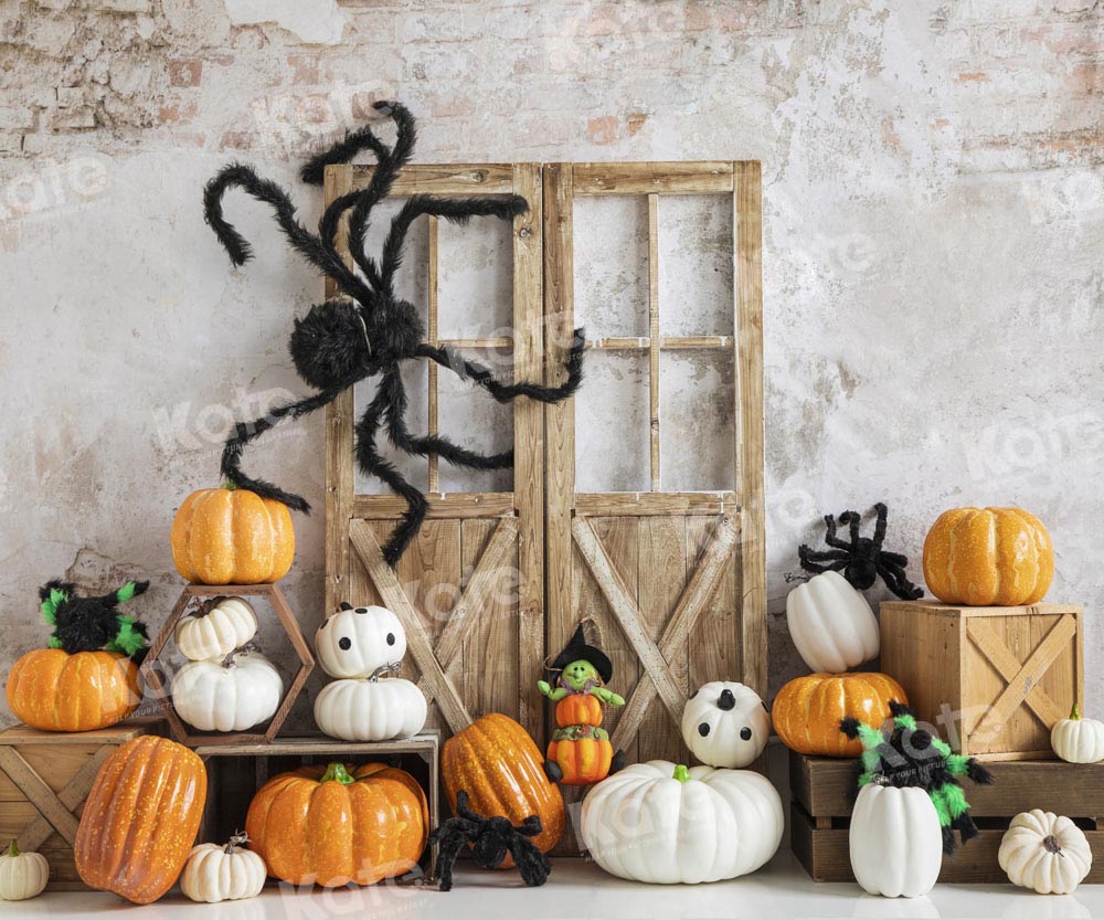 Halloween Pumpkins Spider Backdrop Disegnato da Emetselch