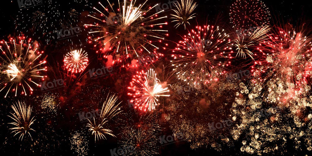 Vrolijk Nieuwjaar Vuurwerk Feestachtergrond Ontworpen door Chain Photography