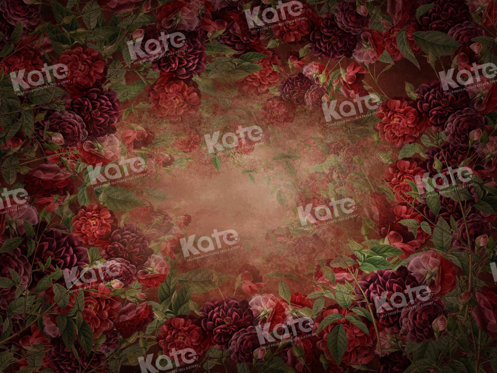 Kate Dark Red Rose Fine Art Backdrop Designed by Chain Photography