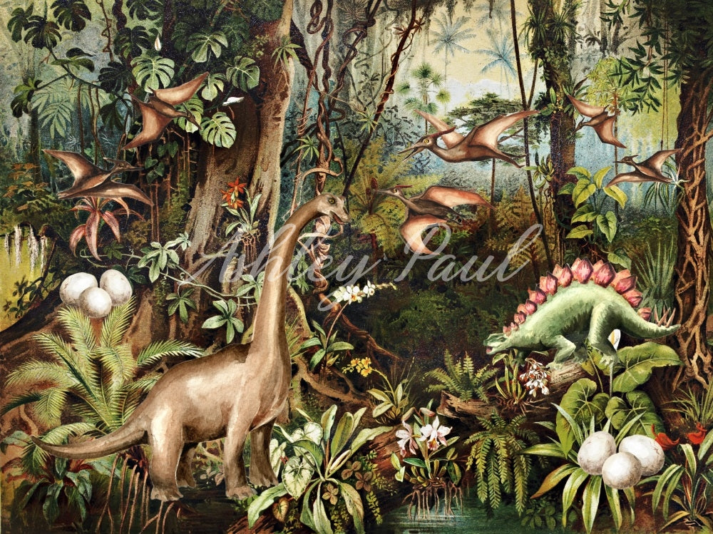 Sfondo della giungla dei dinosauri progettato da Ashley Paul