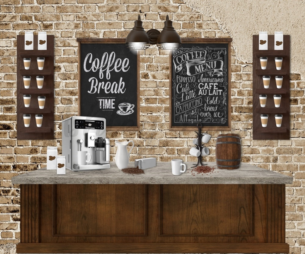 Cafe Coffee Room Backdrop Ontworpen door Ashley Paul