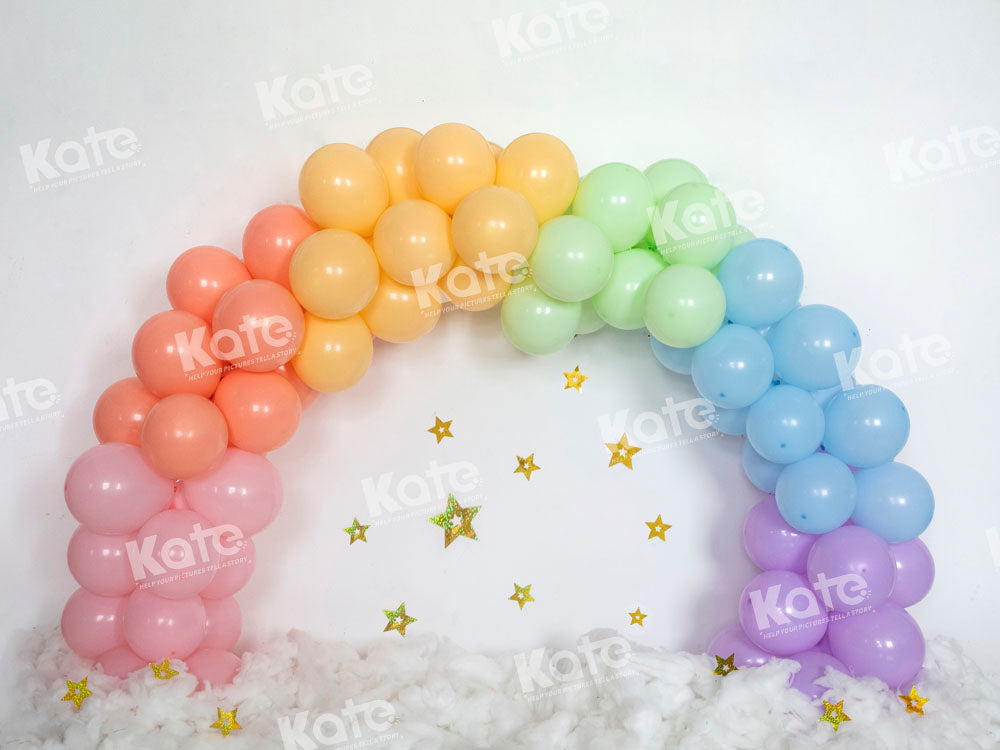 World Rainbow with Pastel Backdrop Fantasy Party Zoom Background