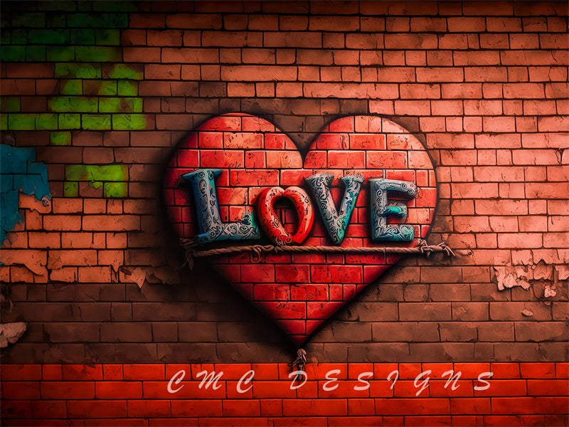 Sfondo d'amore a muro di mattoni progettato da Candice Compton
