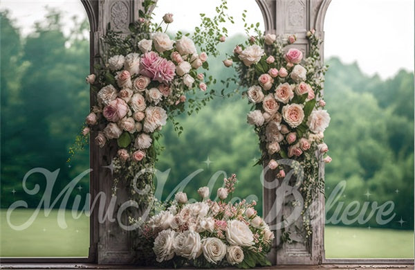 Kate Painted Outdoor Wedding Mothers Day Panels with Roses Backdrop for  Photography