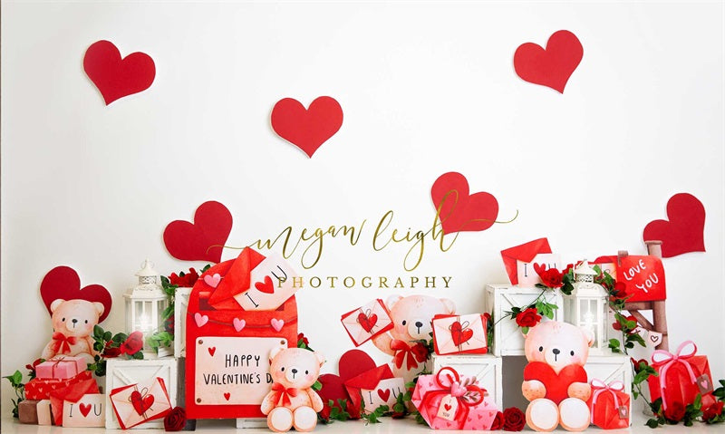 Fondo de cartas de amor para el Día de San Valentín creado por Megan Leigh Photography