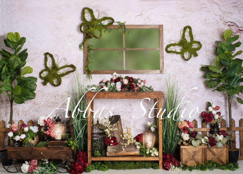 Kate Spring Red And Green Backdrop Designed by Abbas Studio