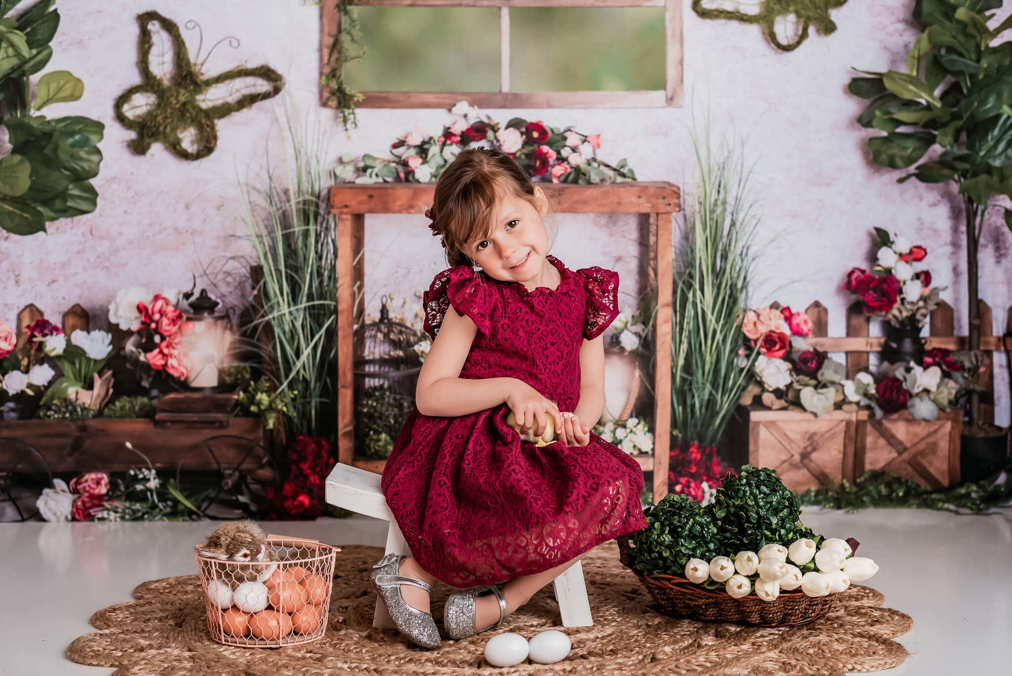 Kate Spring Red And Green Backdrop Designed by Abbas Studio