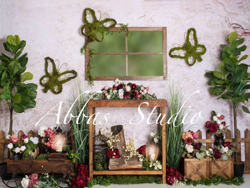 Kate Spring Red And Green Backdrop Designed by Abbas Studio