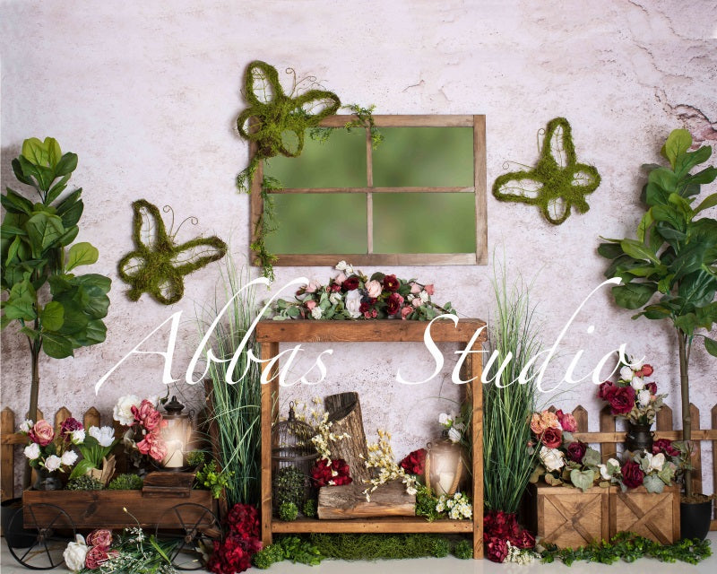 Kate Spring Red And Green Backdrop Designed by Abbas Studio