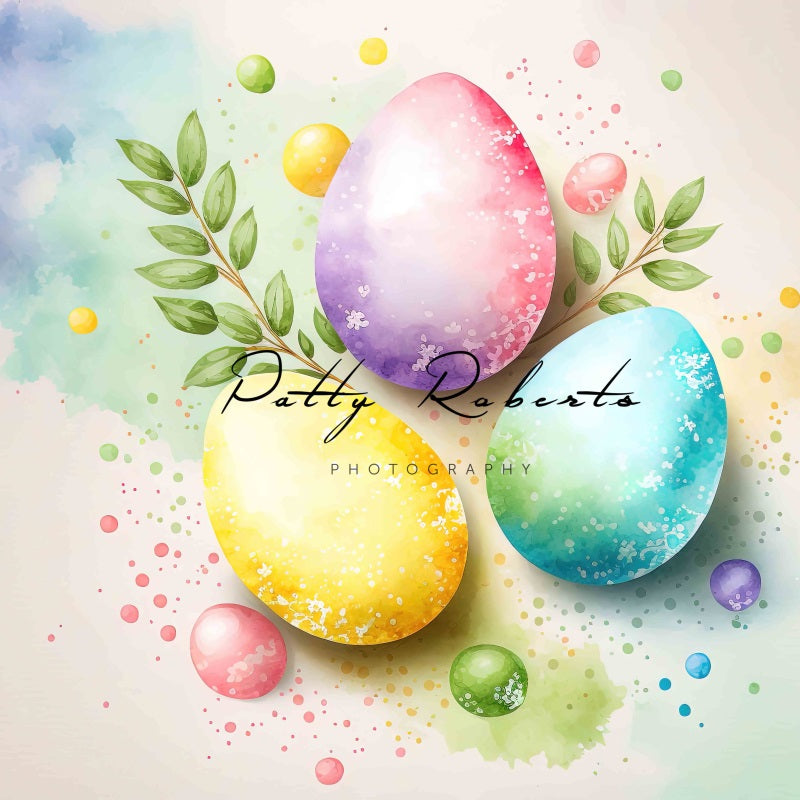 Sfondo con decorazioni luminose per le uova di Pasqua progettato da Patty Robert
