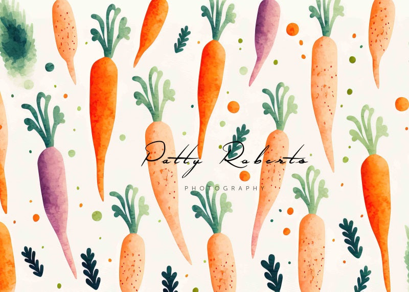 Sfondo con carote ad acquerello per Pasqua progettato da Patty Robert