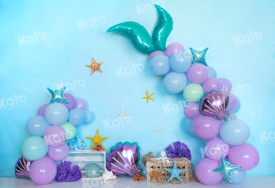 Kate Summer Mermaid Balloon Underwater Cake Smash Backdrop Designed by