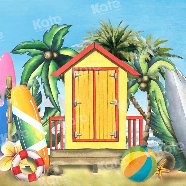 Kate Summer Sea Beach Surfboard Coconut House Backdrop Designed By Eme