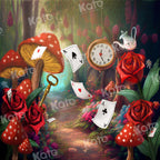 Kate Fantasy Mushroom Playing Cards Forest Backdrop for Photography