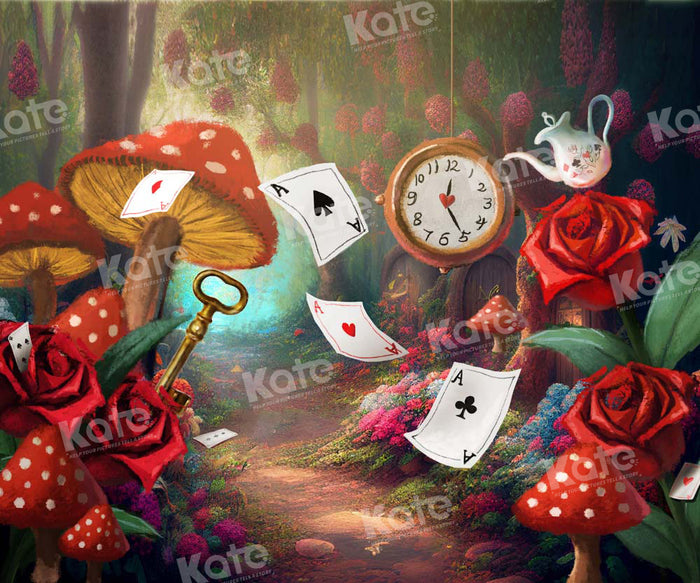 Kate Fantasy Mushroom Playing Cards Forest Backdrop for Photography