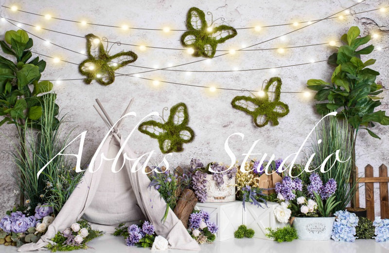 Kate Spring Floral Tent with Lights Backdrop Designed by Abbas Studio