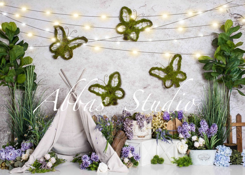 Kate Spring Floral Tent with Lights Backdrop Designed by Abbas Studio