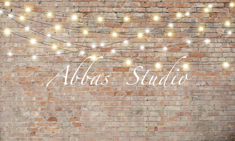 Kate Old Brick Wall With Lights Backdrop Designed by Abbas Studio