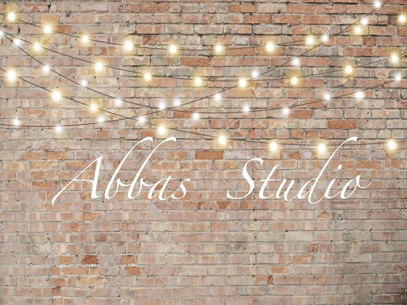 Kate Old Brick Wall With Lights Backdrop Designed by Abbas Studio