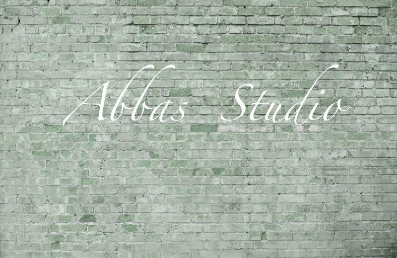 Kate Sage Green Brick Wall Backdrop Designed by Abbas Studio