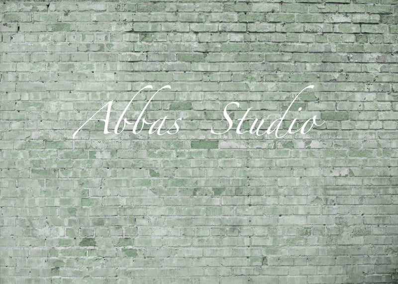 Kate Sage Green Brick Wall Backdrop Designed by Abbas Studio