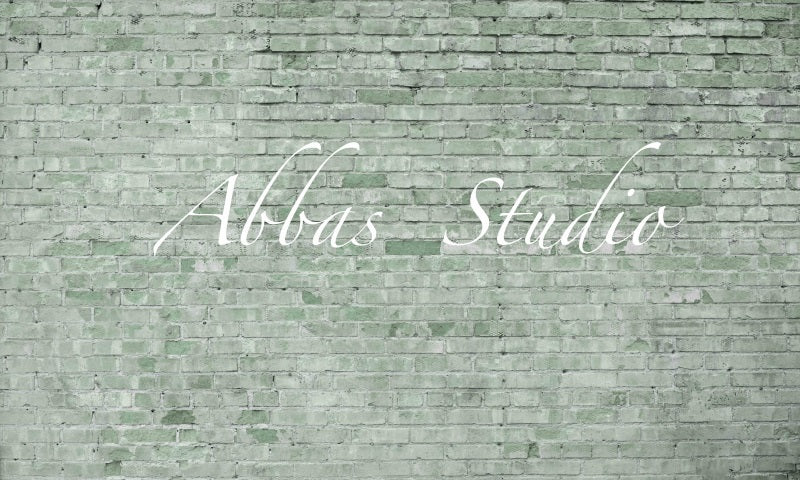 Kate Sage Green Brick Wall Backdrop Designed by Abbas Studio