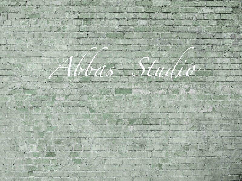 Kate Sage Green Brick Wall Backdrop Designed by Abbas Studio