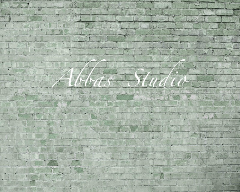 Kate Sage Green Brick Wall Backdrop Designed by Abbas Studio