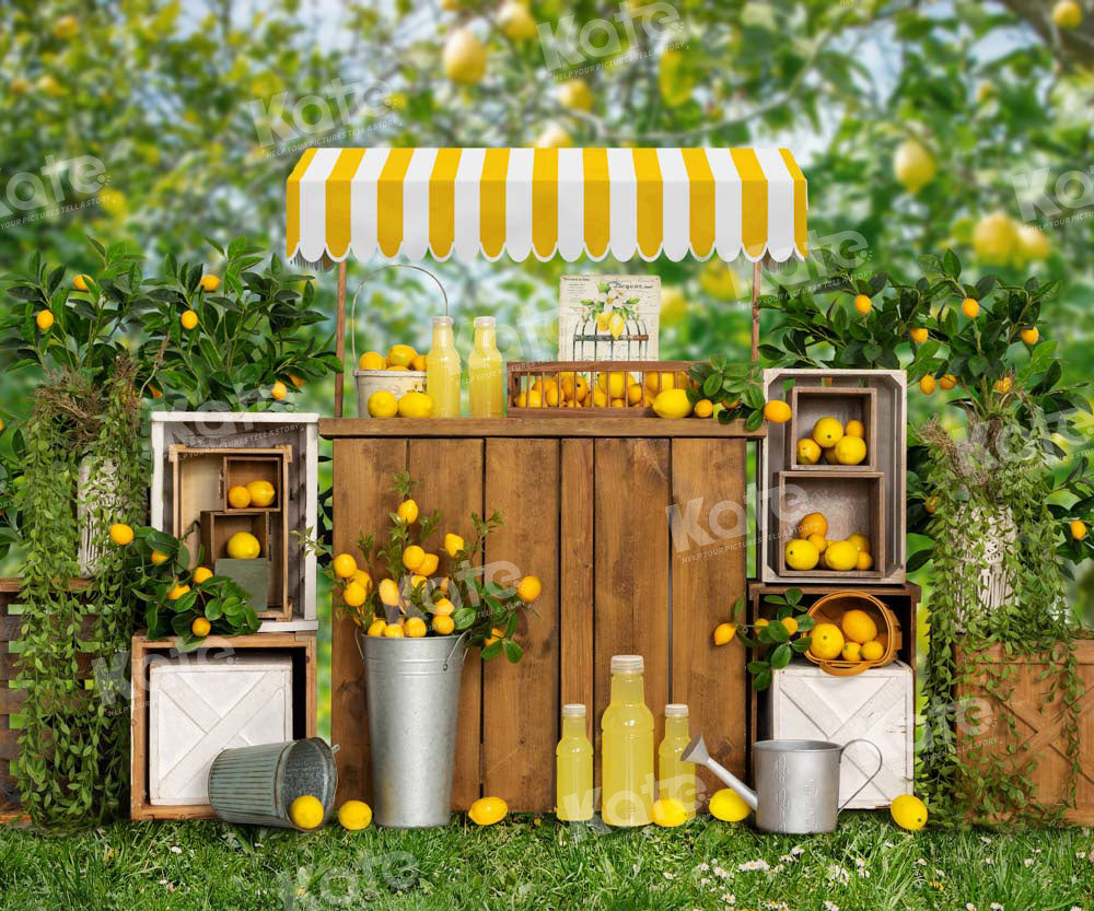 Kate Summer Lemon Stall Outside Backdrop Designed by Emetselch