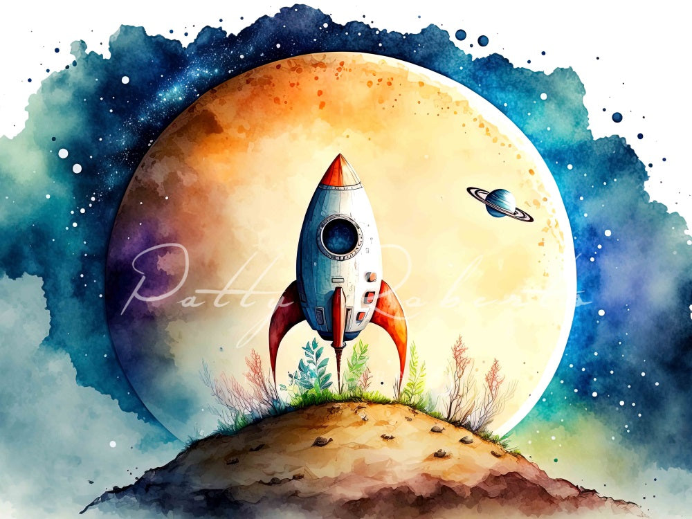 Rocketing to the Stars Moon Backdrop Diseñado por Patty Robert