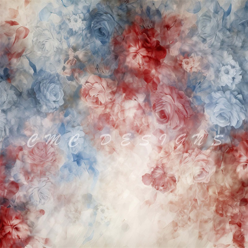 Patriotic Romance Fine Art Floral Backdrop Ontworpen door Candice Compton