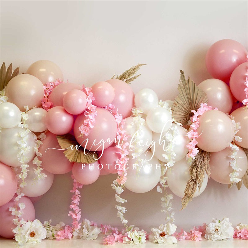 Kate Pink Floral Garland Backdrop Designed by Megan Leigh Photography