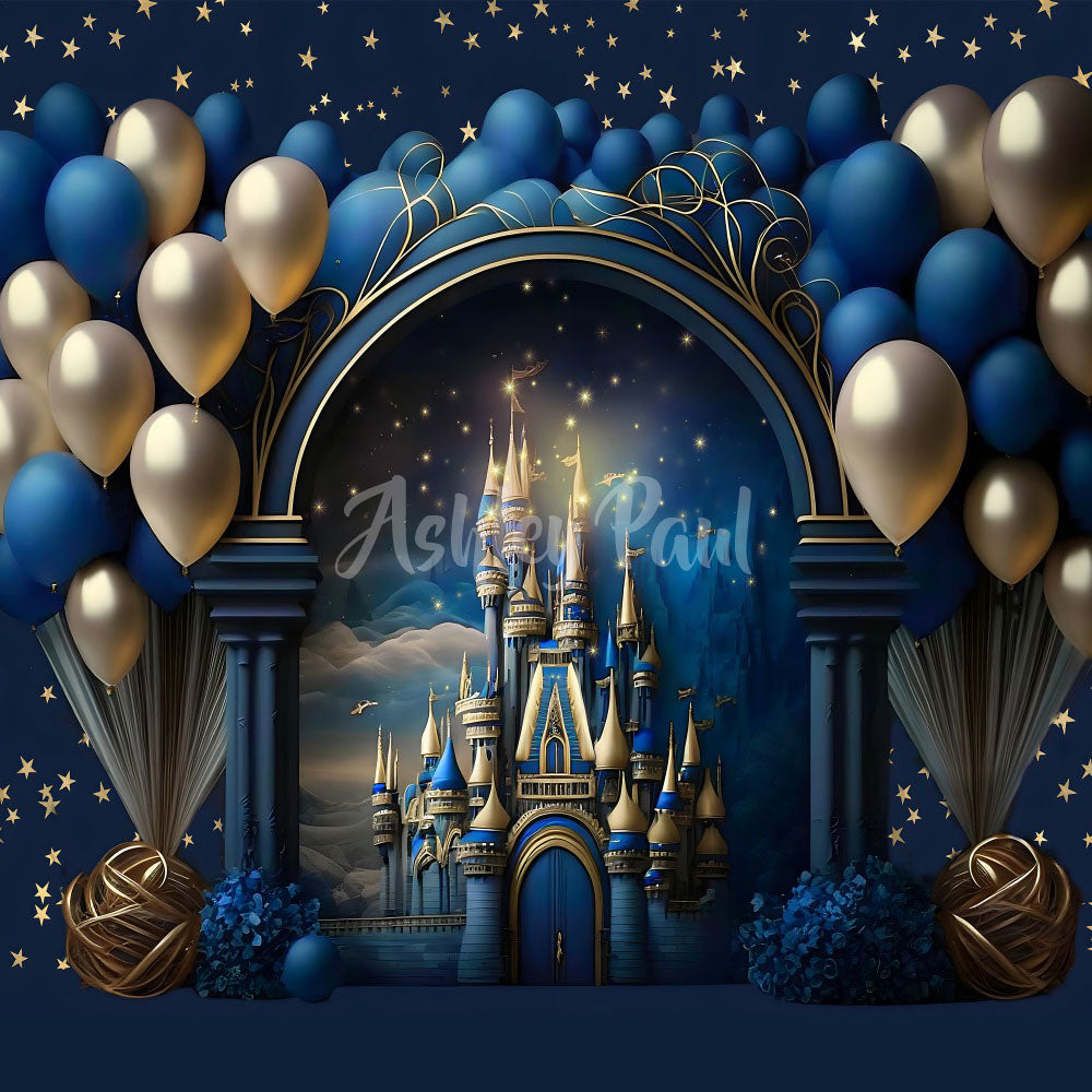 Castello Blu Principe Sfondo Compleanno Progettato da Ashley Paul