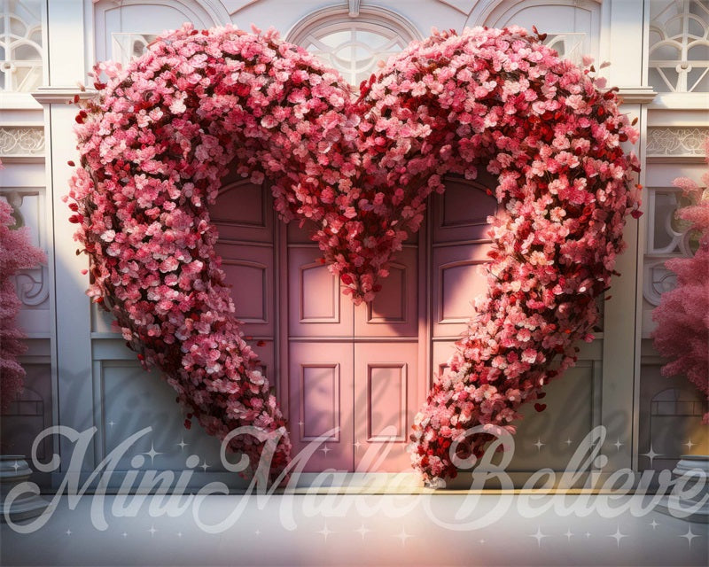 Valentijn Bloemenhart Deur Achtergrond Ontworpen door Mini MakeBelieve