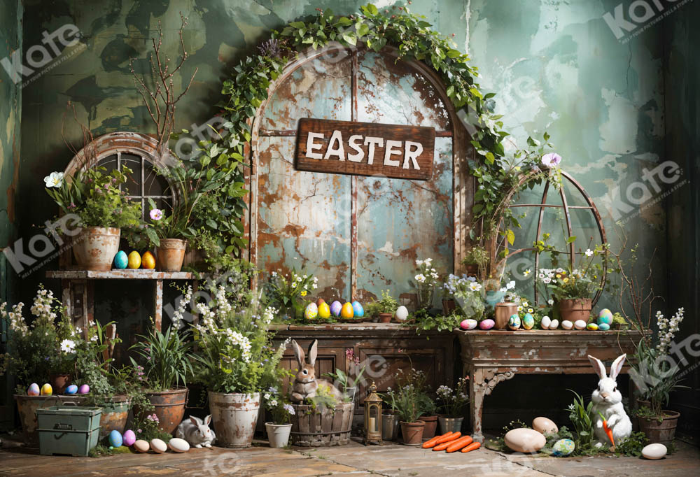 Pet Easter Green Plant Peter Rabbit Backdrop Progettato da Emetselch
