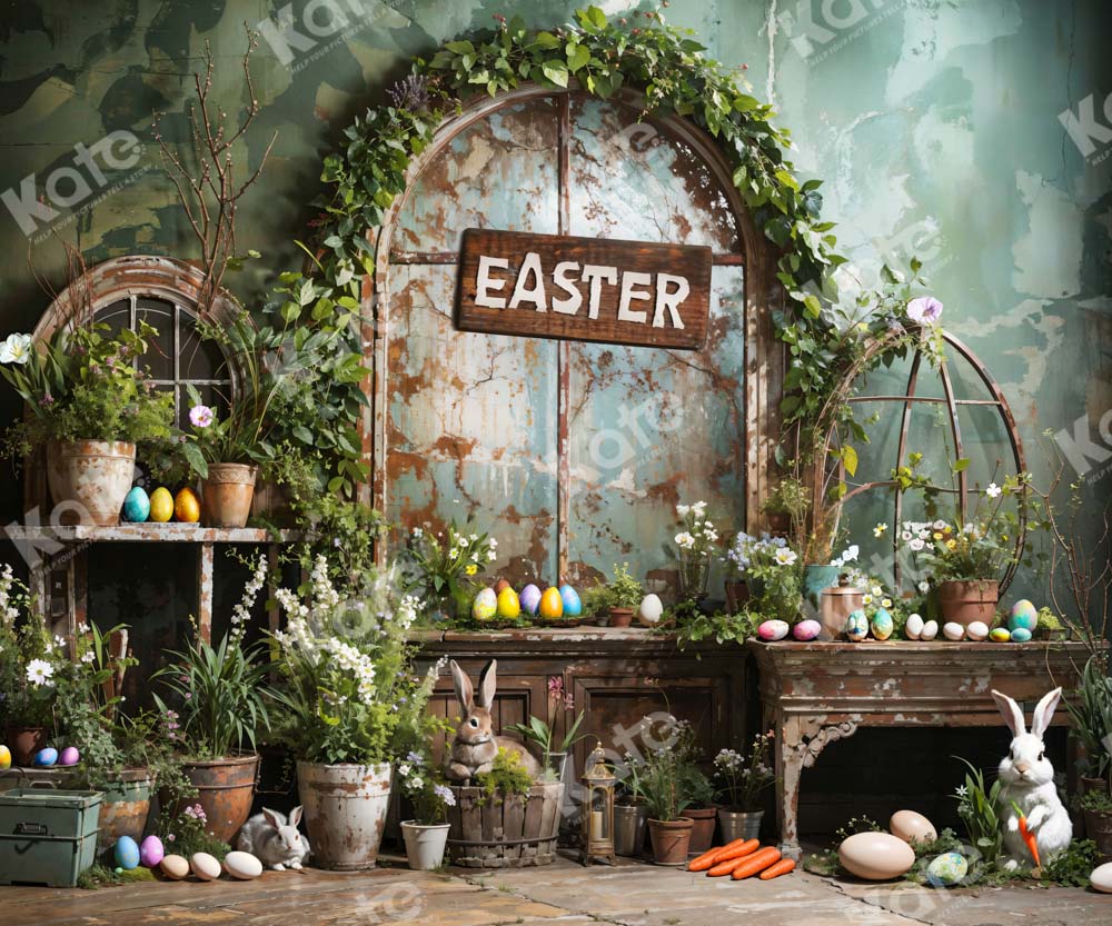 Pet Easter Green Plant Peter Rabbit Backdrop Progettato da Emetselch