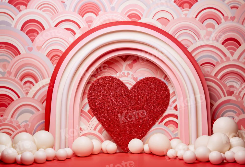Roze achtergrond met liefdesballonnen voor Valentijnsdag ontworpen door Emetselch
